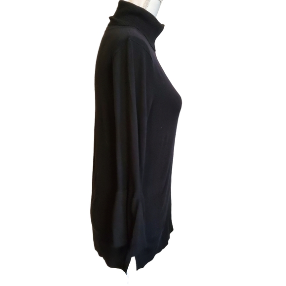 EUC 525 America Bell Sleeve Tulip 3/4 Sleeve Turtleneck Sweater - Picture 6 of 11